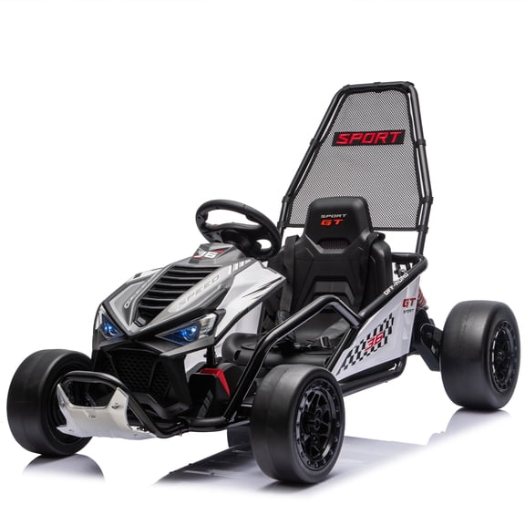 Ambifirner 24V 400W Electric Ride Drift Car : Ride on ToyW/Protective Roll Cage, EVA Front Tires,Rear Suspension,5-7.5 MPH,5-Point Safety Harness, Fast-Paced&Drift Mode,Music,Bluetooth Black