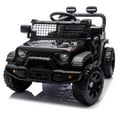 thumbnail image 1 of Ambifirner 24V Kids Ride on Car with Remote Control, 2 Speeds Toys Car w/ 80W Motors, 2 Seater Ride on Truck, Bluetooth Music, LED Lights, 4 Wheels Suspension Black, 1 of 7