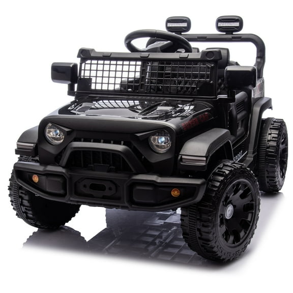 Ambifirner 24V Kids Ride on Car with Remote Control, 2 Speeds Toys Car w/ 80W Motors, 2 Seater Ride on Truck, Bluetooth Music, LED Lights, 4 Wheels Suspension Black