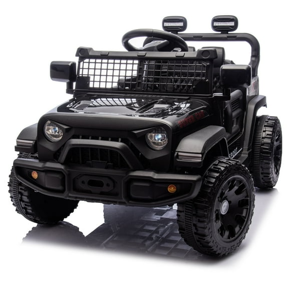 Ambifirner 24V Kids Ride on Car with Remote Control, 2 Speeds Toys Car w/ 80W Motors, 2 Seater Ride on Truck, Bluetooth Music, LED Lights, 4 Wheels Suspension Black