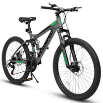 Ambifirner 26 Inch Mountain Bike, 21-Speed Disc Brakes, Durable Frame, Front, Rear Dual-Shock Absorption, Unisex for Commuting, Travel, School, Mountain and City Road Cycling