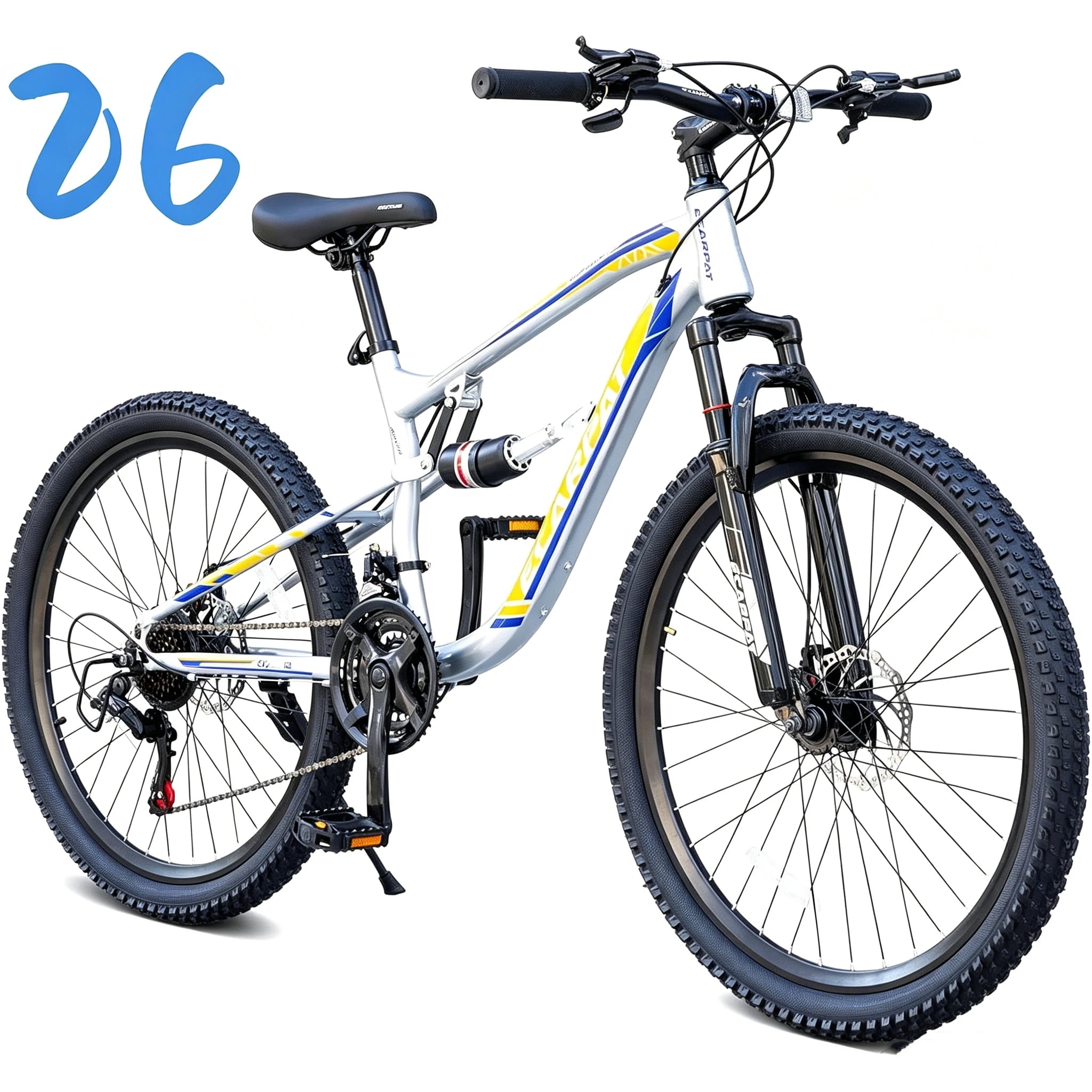 Ambifirner 26" Mountain Bike for Men, 21-Speed Commuter Bicycle with High-Strength Frame, Disc Brakes, Adjustable Seat & Comfort Grip Handle, Ideal for Road, Mountain & Urban All Terrain