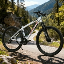 Ambifirner 27.5" Mountain Bike w/Suspension Fork & 21-Speed, Aluminum Frame, Disc Brakes - White Unisex All-Terrain Bike