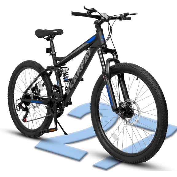 Ambifirner 27" Mountain Bike for Adults - 8-Speed Shifter & Dual Disc Brakes - All-Terrain Tires & Shock Absorber - 85% Pre-Assembled