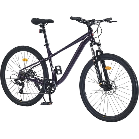 Ambifirner 27.5 Inch Mountain Bike, Mens Womens MTB with 8 Speeds, High-Tensile Steel Frame, Disc Brake, Hardtail Bicycle for Adults