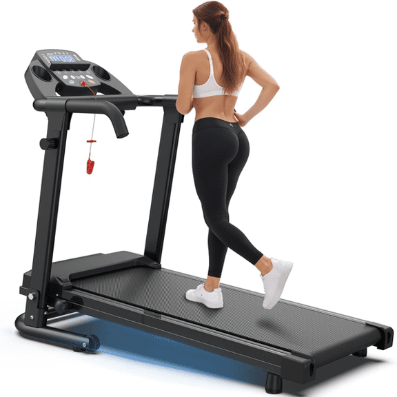 Ambifirner 3.0HP Foldable Treadmill with App Control - 300LBS Capacity, 6.0 MPH, Fitshow App for Home Gym, Small Spaces & Apartment Fitness