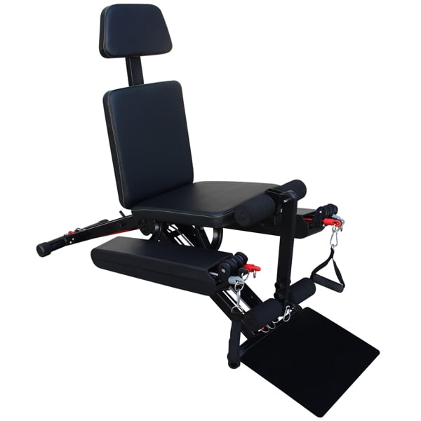 Ambifirner 660lbs Capacity Adjustable Fitness Chair - 7-in-1 Foldable Weight Bench w/Resistance Bands & Ankle Straps, Heavy Duty Steel Frame Home Gym Equipment for Full Body Workout (Black)