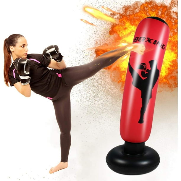 Ambifirner 67 inch Punching Bag for Adults Boxing Equipment: Standing Heavy Bag with Pump for Kid - Freestanding Inflatable Kickboxing Bags