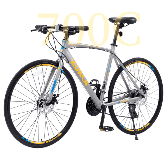 Ambifirner 700C Road Bike for Adult Shimano 21 Speed Road Bike Hybrid Road Bicycle Carbon Steel Frame/Dual-Disc Brakes