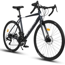 Ambifirner 700c Road Bike, 21-Speed Shimano Gearing Men Bike, 18 inch Steel Frame, Dual Disc Brakes, Racing Bicycle for Adults