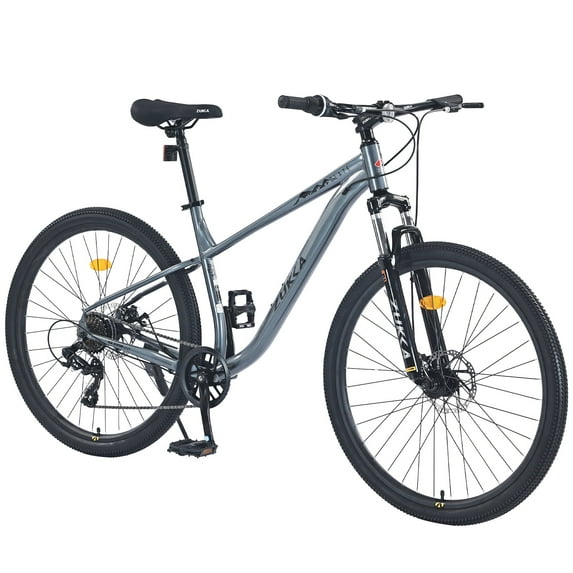 Ambifirner 8-Speed Mountain Bike: Men Commuter Bike - Dual Disc Brakes & Shock Absorption - Rugged Steel Frame Bicycle for Men/Women (26-Inch Wheels, Yellow
