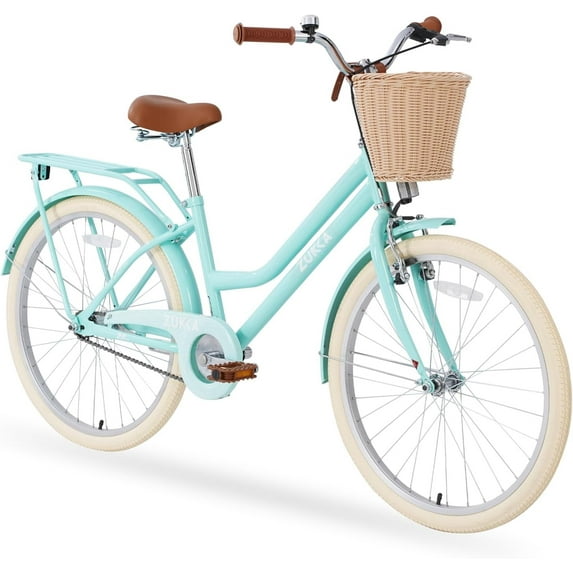 Ambifirner Beach Cruiser Bike 24 Inch Beach Cruiser for Adult Women , Bicycle with Adjustable Saddle