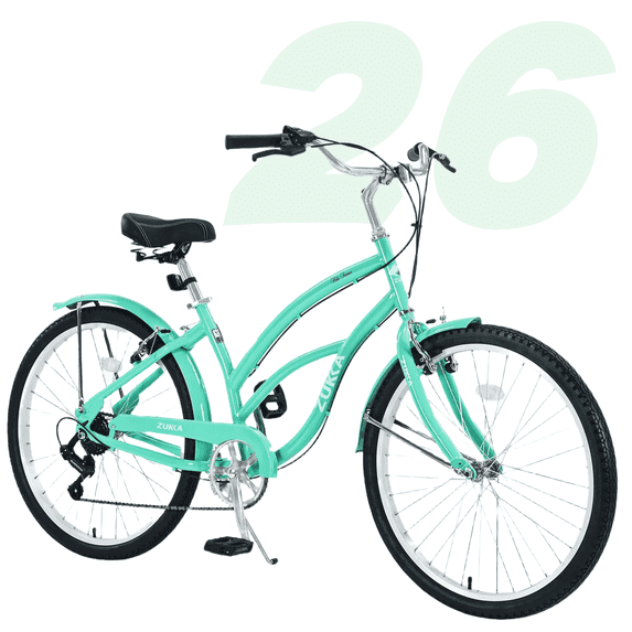 Ambifirner Beach Cruiser Bike for Women 7 Speed Bicycles, Multiple Colors 26"Inch Beach Cruiser Bike