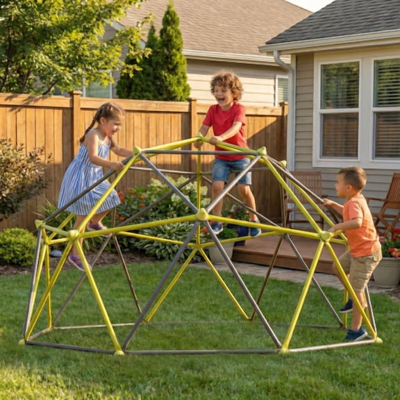 Ambifirner CLIMBER Half-Sphere Climbing Frame with Climbing Rocks, Sturdy Metal Play Structure for Indoor/Outdoor Backyard, Enhances Coordination & Agility