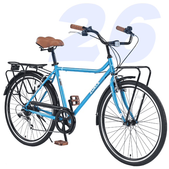 Ambifirner Commute Bike for Women and Ladies, Single and 7 Speed Beach Cruiser Bicycle for Adult, 26 Inch Hi-Ten Steel Frame with Adjustable Handlebar and Saddle