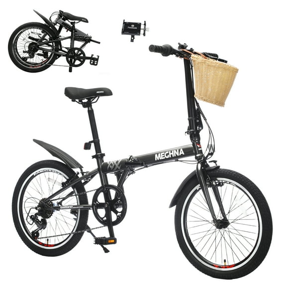 Ambifirner Folding Bike for Adults, 20 inch Foldable Bike 6 Speed, Lightweight Bicycle, Portable Fold Up Bike Men Women Teenagers City Commuters, 90% Pre-Assembled