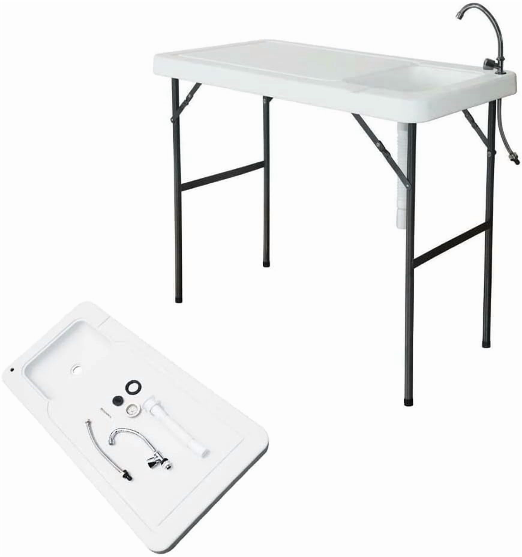 Fish Fillet Racks Ambifirner Folding Fish Cleaning Table Portable Camping Sink Table with ...