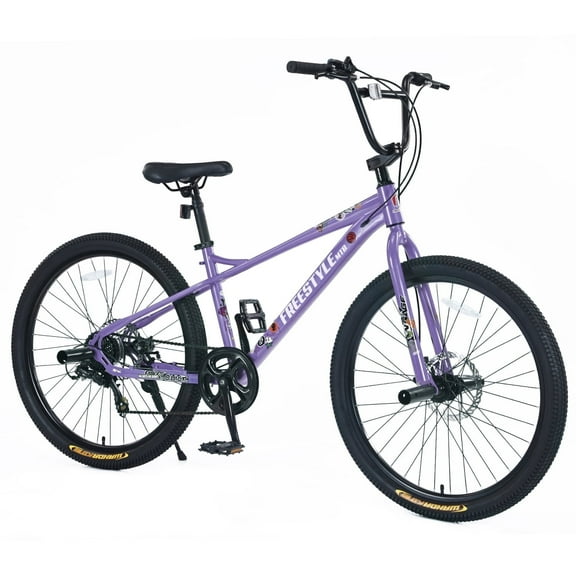 Ambifirner Adults Freestyle MTB Mountain Bike 26 Inch Shimano 7-Speed Dual-Disc Brake Steel Frame