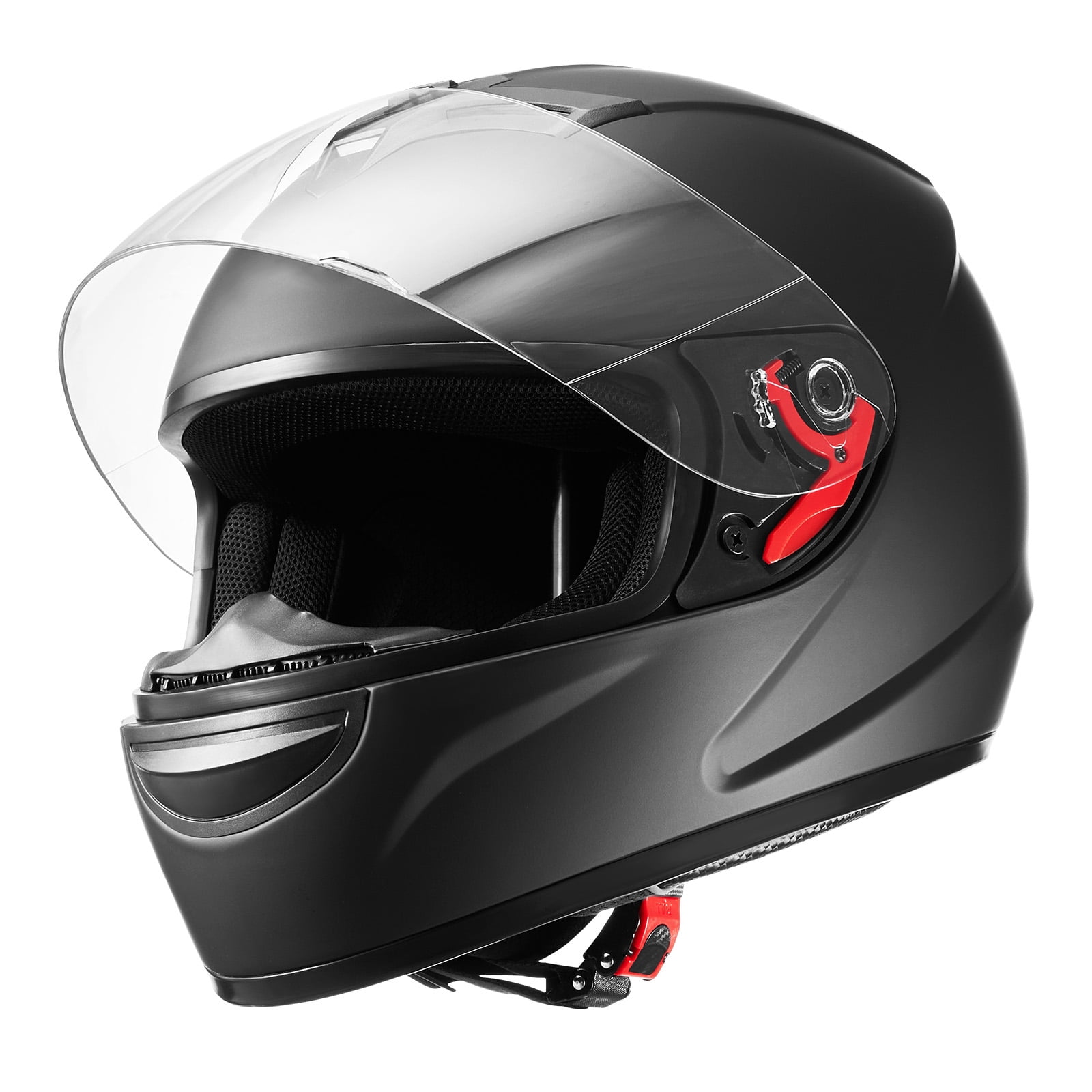 Ambifirner Full FaceMotorcycle Helmet: Adult Motocross Dirt Bike Helmet with Tinted and Clear Dual Visor, Motorbike Racing Street with Detachable Liner for Men & Women, (Matte Black, M)