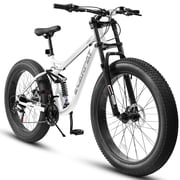 Ambifirner Full-Suspension Mountain Bike with 21-Speed Drivetrain & Disc Brake   26x4  Fat Tire, Steel Soft Tail Frame, 85% Pre-Assembled for Mountain Trails & Urban Riding