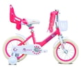 thumbnail image 1 of Ambifirner Girls Bike With Training Wheels: 12 14 16 Inch Kids Bike For Children, Princess Style Kids Bicycle With Doll-Seat & Basket & Training Wheels, Red, 1 of 8