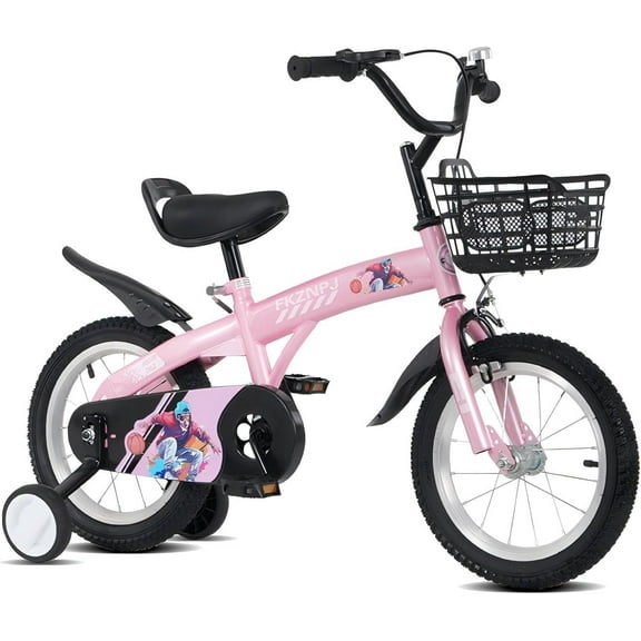 Ambifirner Bicycle 18 Inch with Safety Features - Training Wheels, Enclosed Chain Guard & Easy Assembly for Height 95-110cm