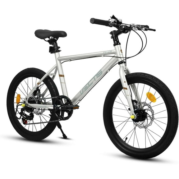 Ambifirner Kids' Bike 20 Inch, 7 Speed Children's Boys Girls Bike 7 Speed Road Bike with Disc Brake, Birthday Gift for Ages 6-12 Years Old Girls Boys Gray