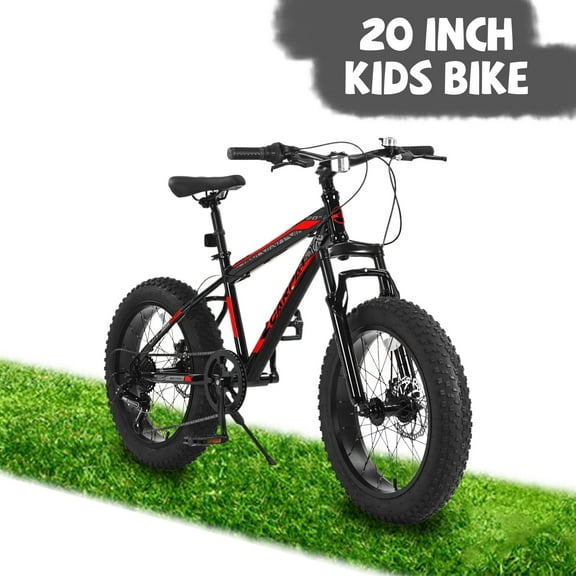 Ambifirner Bike 20 Inch Wheels, 4" Tire Snow Mountain Bike Ages 8-12 Year Old, Steel Frame, 7 Speed Teenager Fat Tire Bicycles