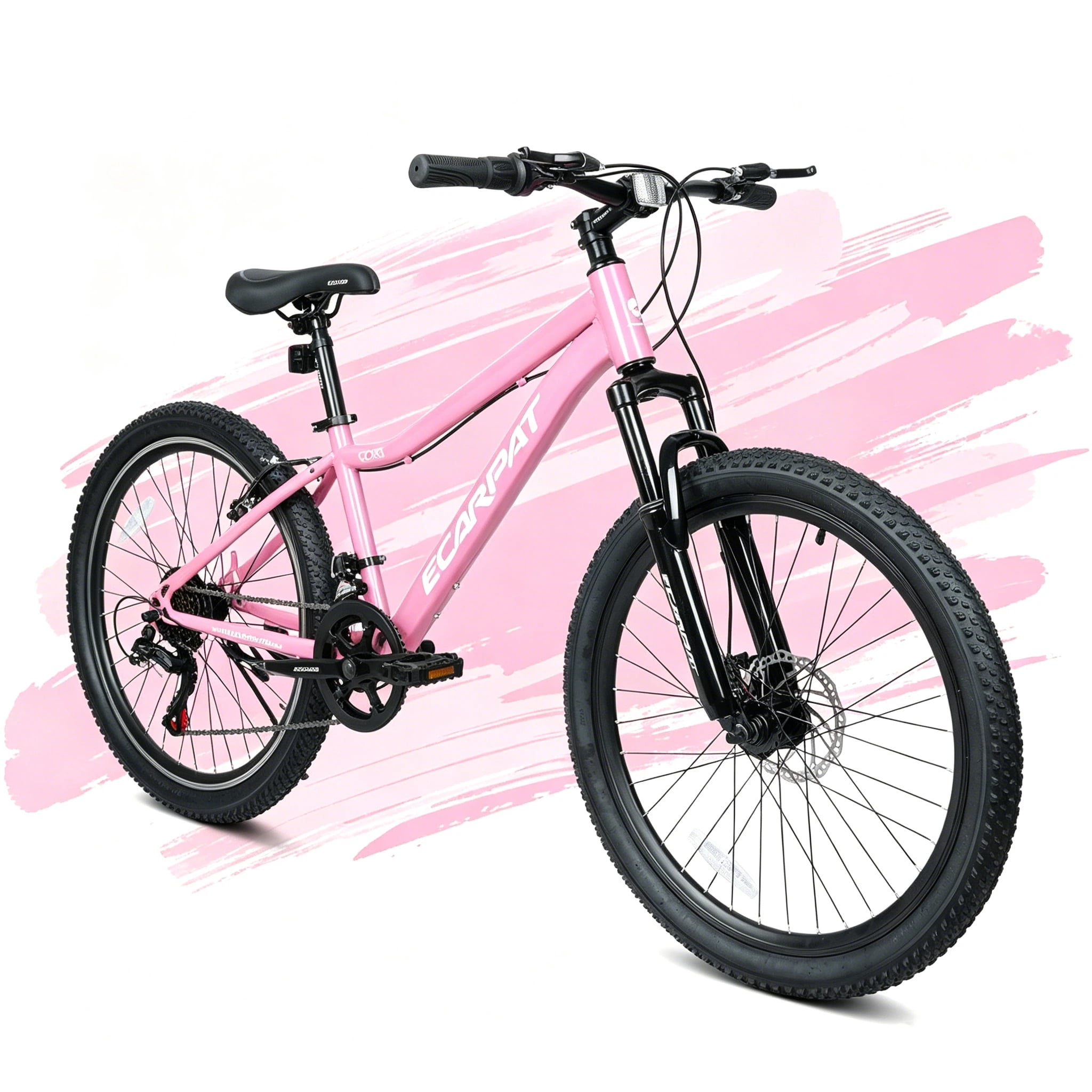 Ambifirner Mountain Bike 24 Inch For Women : Dual Disc Brakes 7 Speed Mountain Bike, Front Suspension ,Comfort Saddle