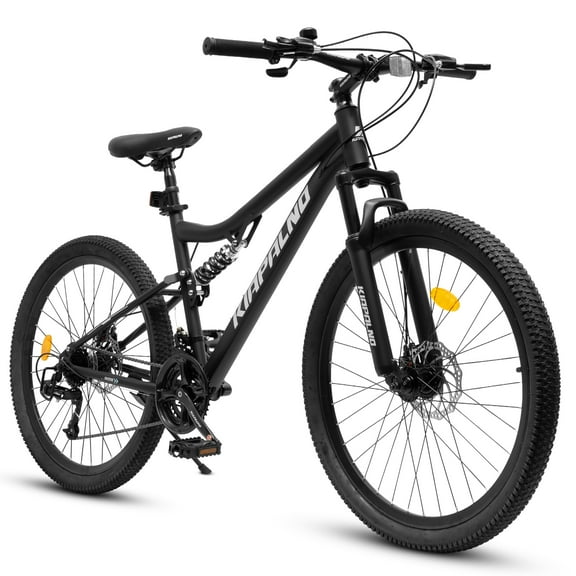Ambifirner Mountain Bike, 26 Inch Bike,21-Speed Drivetrain, Aluminum Frame, Suspension Fork, Dual Shock Absorptio, Mechanical Disc Brakes, Ideal for Trail Riding & Touring, 85% Pre-Assembled