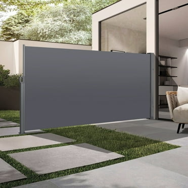 Ambifirner Retractable Side Screen Awning - UV Resistant, Waterproof Patio Privacy Screen for Garden, Balcony, Courtyard (Dark Grey), 118.1" x 70.9"