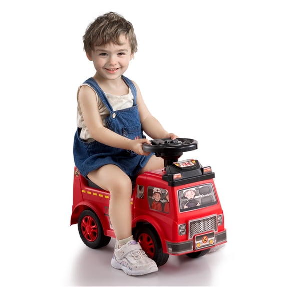 Ambifirner Ride On Push Car: Ride Racer, Sit to Stand Toddler Ride On Toy, Classic Kids Ride On Car with Music Steering Wheel & Under Seat Storage, Ride On Toy for Boys Girls, Red