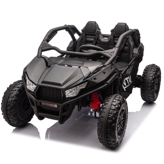 Ambifirner Updated 24V Kids Ride on Car, Electric Off-Road UTV Truck with Wider Seats Rear Storage Space, Safety Belt, Horn, Music, and Lights for Kids Aged 3-5 Years