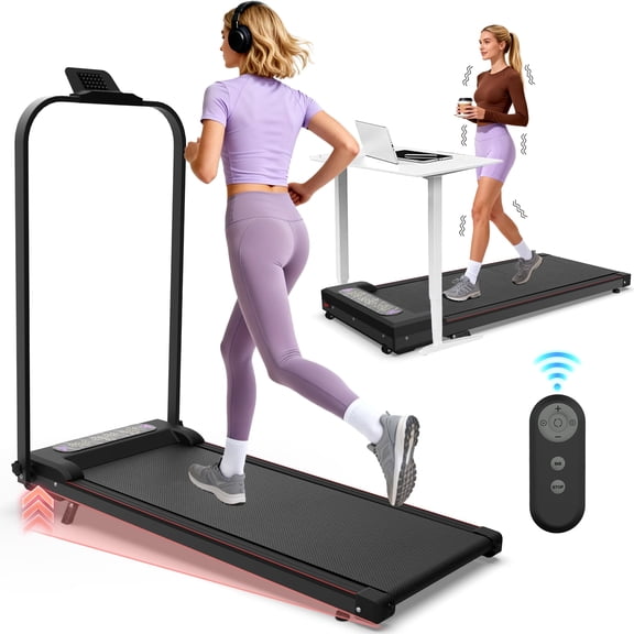 Ambifirner Walking Pad Treadmill with Incline: 2 in 1 Portable Under Desk Walking Pad and Walking Pad with Remote Control for Home Office Small Spaces