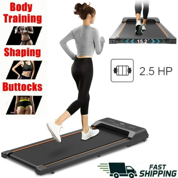 Ambifirner Walking Pad Under Desk Treadmill, LED Display and Remote Control Portable Treadmill for Home and Office, 2.5HP 265LBS