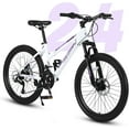 thumbnail image 1 of Ambifirner Womens Mountain Bike, 24 Inch 21 Speeds Hybrid Commuter Bicycle for Adults, Disc Brakes and 100mm Front Suspension White, 1 of 9