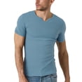 thumbnail image 1 of Ambiloof Men's Short Sleeve T-Shirt Slim Fit V Neck Shirts Stretch Tee Casual Underwear Athletic Soft Top, 1 of 5
