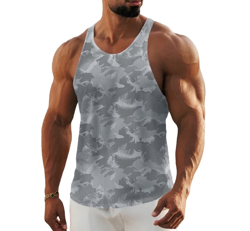 Ambiloof Men's Workout Mesh Tank Tops Quick Dry Y-Back Tops Muscle ...