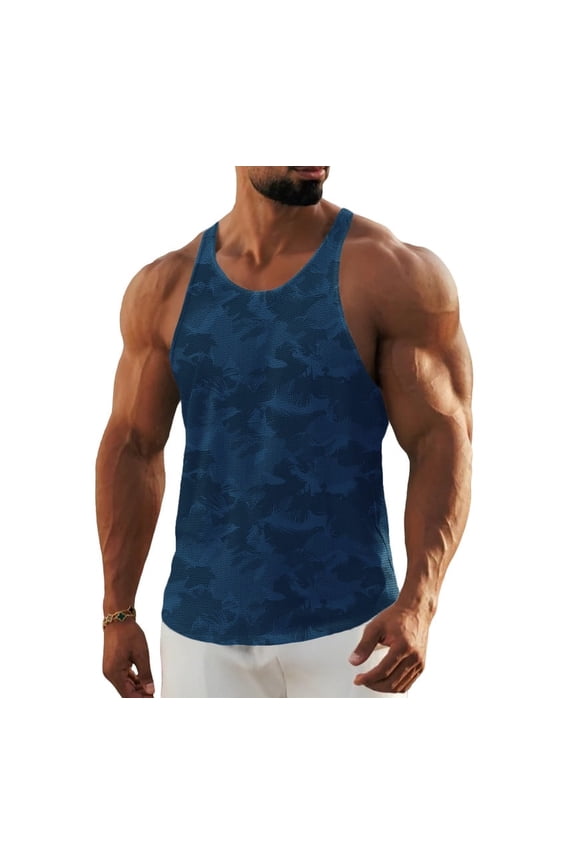 Men's Workout Mesh Tank Tops Quick Dry Y-Back Tops Muscle Athletic Shirts for Gym Smooth Stretchy fabric