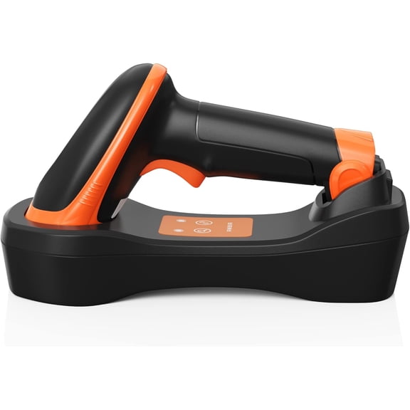 AMBIR BR300 Wireless Barcode Scanner: Supports-1D,2D,PDF417, & QR barcodes. OS: Win, Mac, Linux, Android-Black/Orange