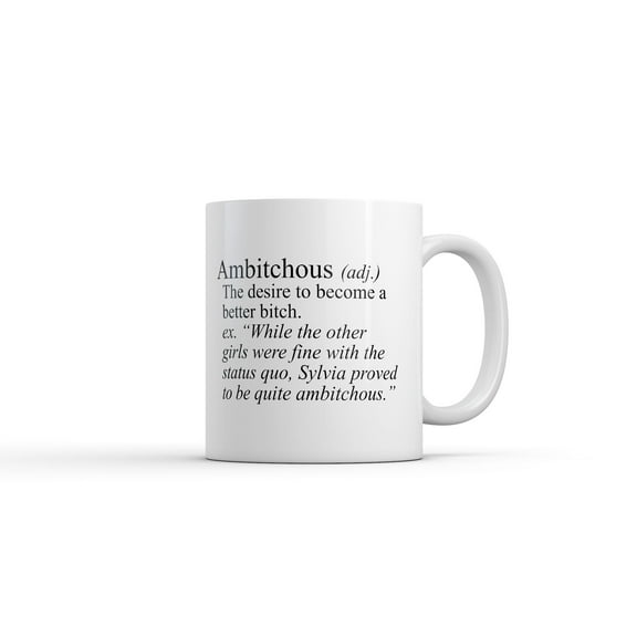 Ambitchous Definition Mug Funny Sarcastic Graphic Novelty Coffee Cup