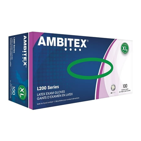 Ambitex L200 Series Powder Free Cream Latex Gloves XL 100/Box (LXL200) 101533