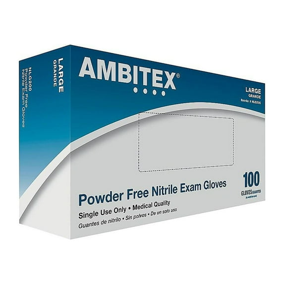 Ambitex N200BLK Series Powder Free Black Nitrile NLG200BLK