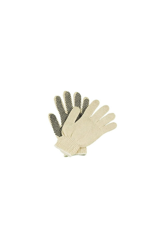 Ambitex Pro 1-Sided Dotted String Knit Cotton Gloves Natural White Dozen (CTPS400MN/1SD)