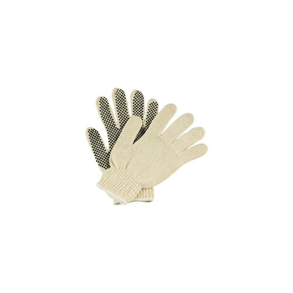 Ambitex Pro 1-Sided Dotted String Knit Cotton Gloves Natural White Dozen (CTPS400MN/1SD)