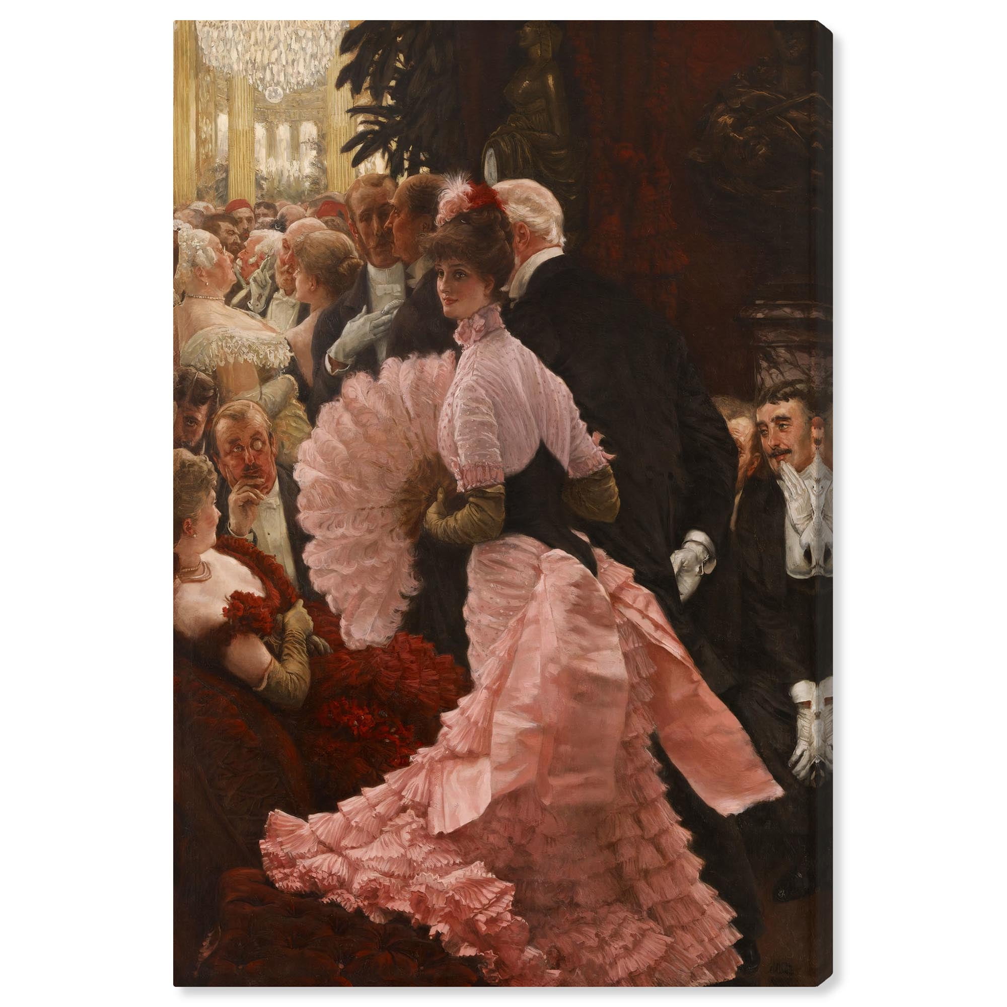 Vintage Political Woman in Pink Dress Canvas Portrait