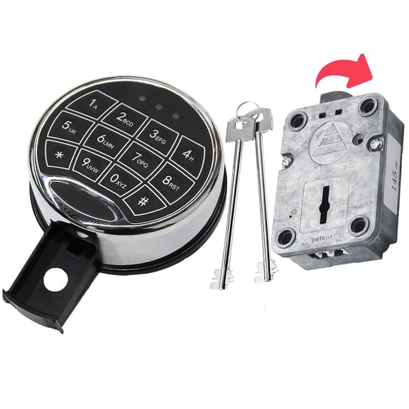 Digital Electronic Keypad for Right Swing Bolt Safes, Safe Lock Replacement,1Set Time Delay Safe Lock Including 2 Emergency Keys