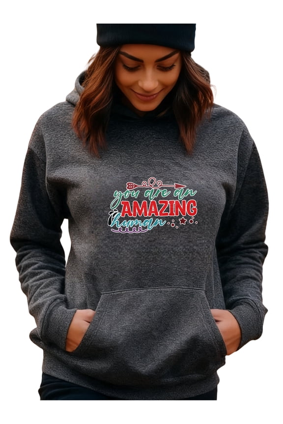 Ambition Motivational Hoodie for Men Women, Inspirational Pullover Hooded Sweatshirt, Cozy Cotton Poly Blend, Positive Casual Outfit