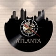 thumbnail image 1 of Amblelife Atlanta Skyline Vinyl Record Clock GA Georgia Wall Art Atlanta Wall Decor Atlanta Hometown Cityscape Wall Clock USA Travel Gift, 1 of 6