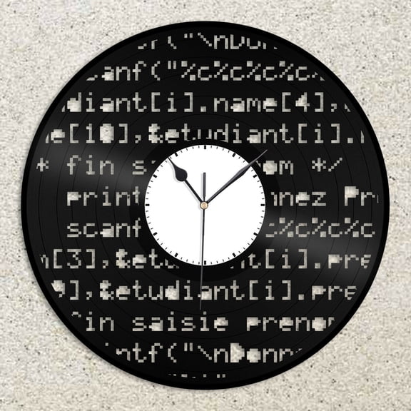 Amblelife Computer Code Vinyl Wall Clock Souvenir Unique Gift for Friends Home Decoration Vintage Design Office Bar Room Home Decor